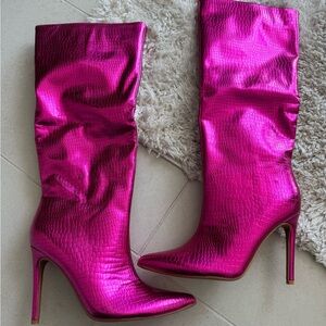 Vibrant Fuchsia Heeled Boots